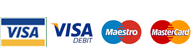 We accept Visa & Mastercard Maestro